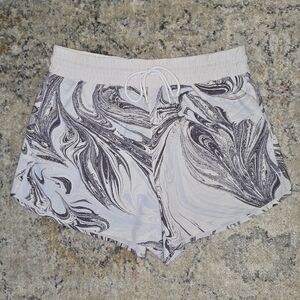 Athleta Blue, Black and White Swirl Women's Running Shorts